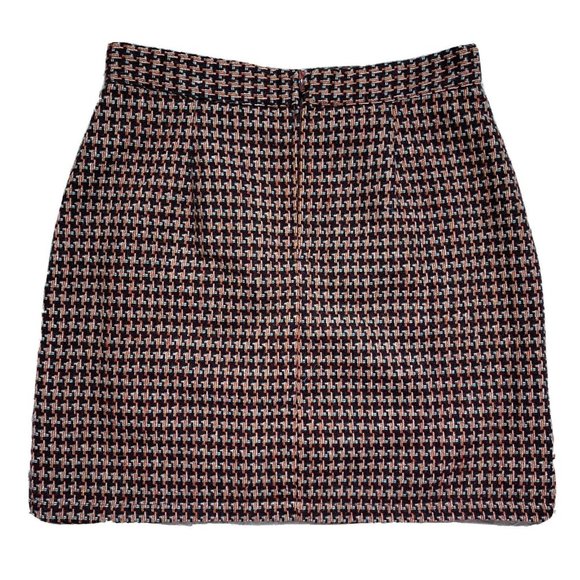 ModCloth skirt brown new 8 houndstooth Informed Ensemble Tweed With Tags Lined - Picture 4 of 11